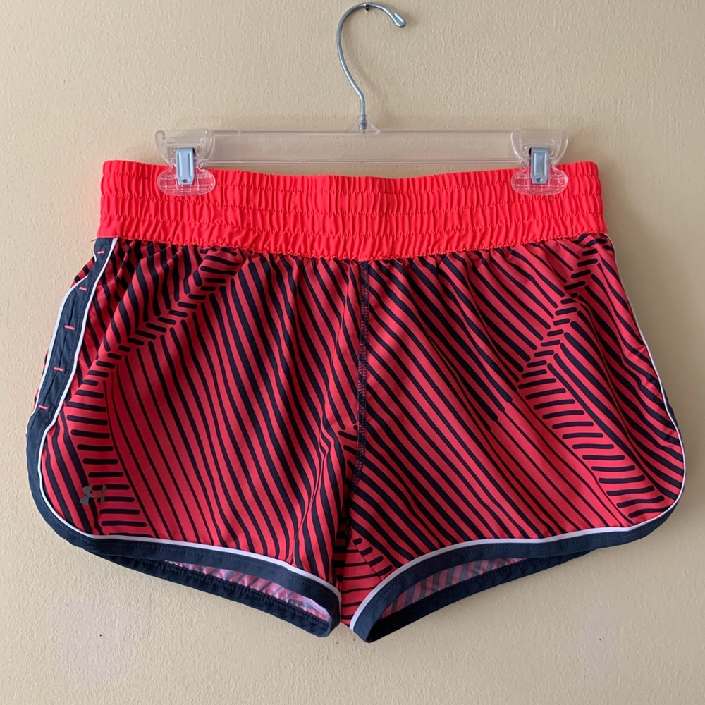 Medium Under Armour shorts. Coral and grey.